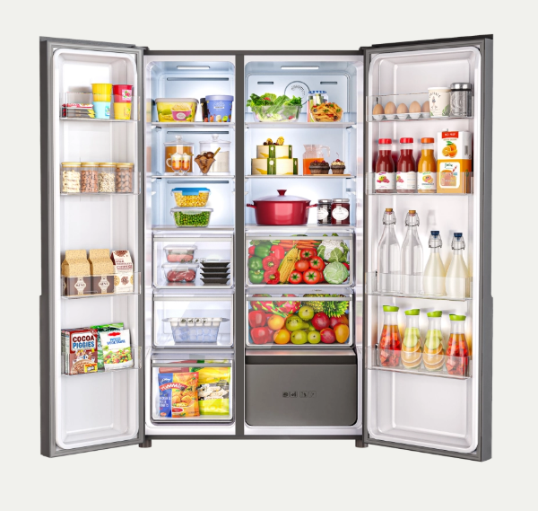 Side by Side Refrigerator 600L Eon Velvet Opera Black - Image 4