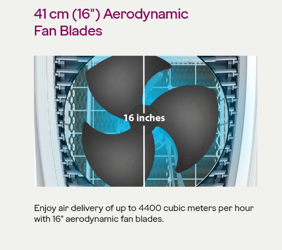 Mechanical 75 Litre Desert Air Cooler Ocean Blue - Image 2