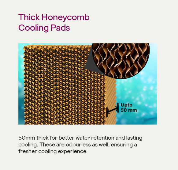 Mechanical 75 Litre Desert Air Cooler Ocean Blue - Image 3